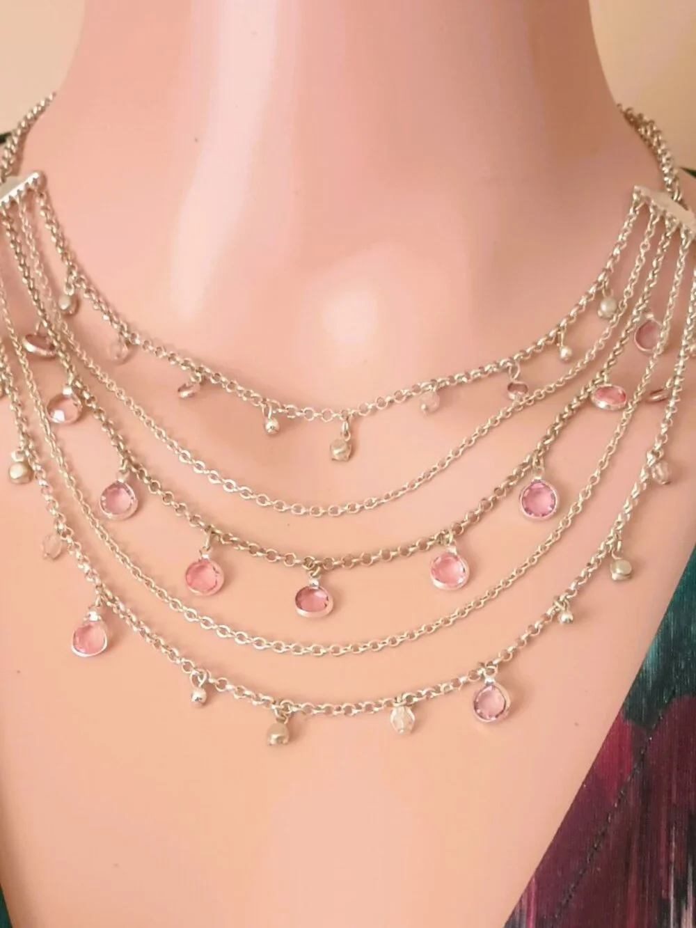 Vintage Avon Layered Station Necklace 22